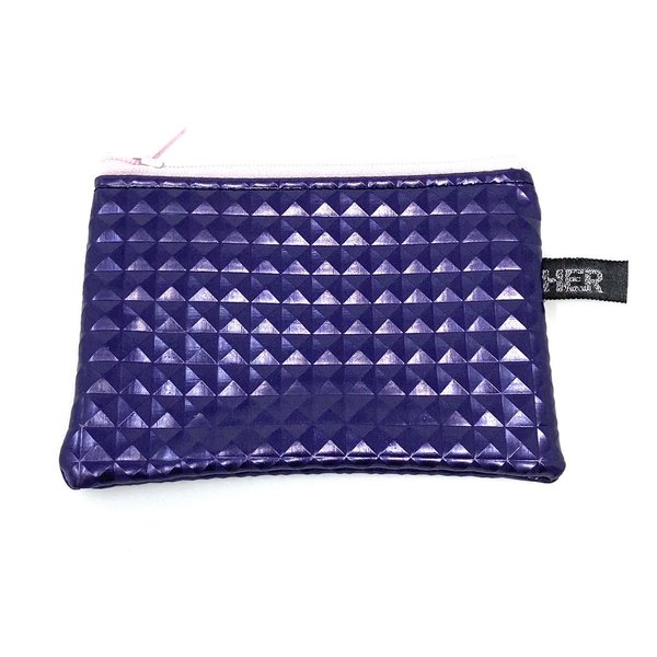 Mini Täschchen aus Kunstleder mit Reißverschluss in lila